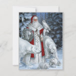 Kerstmis en Beren van de Kerstman Feestdagenkaart<br><div class="desc">De  Sinterklaas met een witte uil en polaire beren. Verstuur dit jaar unieke mooie kaarten voor de feestdagen. Dit is een platte kaart die je op de achterkant kunt personaliseren met je eigen kerstbericht. Om dit te doen geeft de klik op en past dan verder aan.</div>