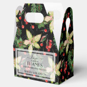 Kerstmis en Berries op zwart Bedankdoosjes (Geopend)