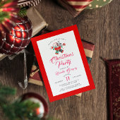 Kerstmis en bloemen Bouquet-feest Kaart