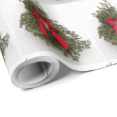Kerstmis en Bow op Barn Cadeaupapier (Rol Hoek)