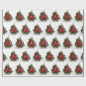Kerstmis en Bow op Barn Cadeaupapier (Vlak)