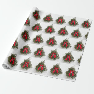 Kerstmis en Bow op Barn Cadeaupapier