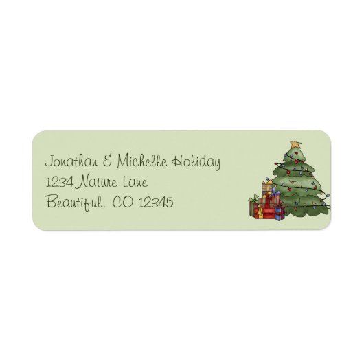 Kerstmis en cadeauadres feestdag etiket (Voorkant)