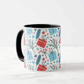 Kerstmis en cadeaupatroon mok (Voorkant links)