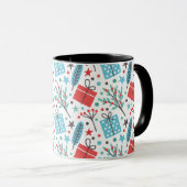 Kerstmis en cadeaupatroon mok (Voorkant rechts)