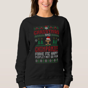 Kerstmis en chimpansee maken me gelukkig Xma Trui