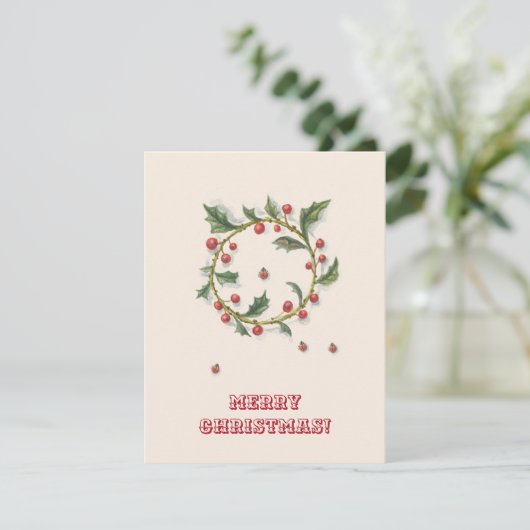 Kerstmis en de Kaart van Ladybugs (Staand voorkant)