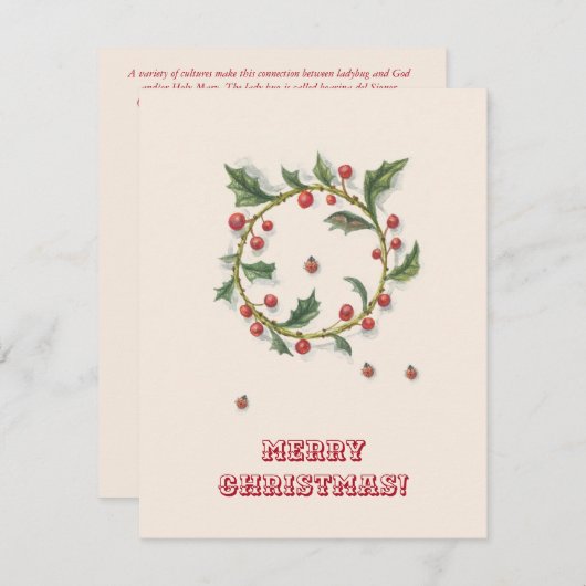 Kerstmis en de Kaart van Ladybugs (Voorkant / Achterkant)