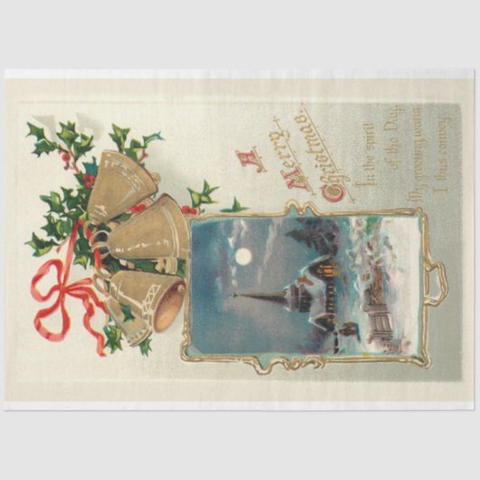 Kerstmis en de Rotische Kerk in sneeuw Tissuepapier (Voorkant)