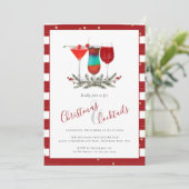 Kerstmis en Drink van Cocktails bij feestdagen Kaart (Staand voorkant)