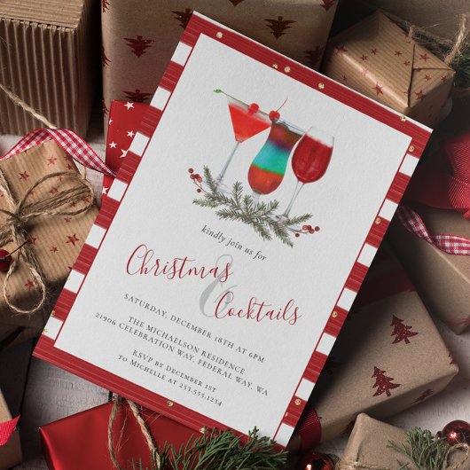 Kerstmis en Drink van Cocktails bij feestdagen Kaart