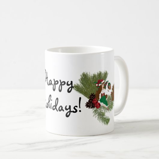 Kerstmis en eekhoorn Mok met cadeautjes (Voorkant rechts)