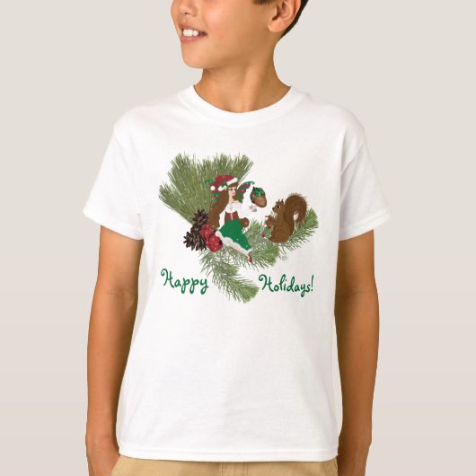 Kerstmis en eekhoorn Shirt met cadeau (Voorkant)