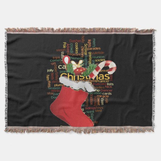 Kerstmis en een gelukkig nieuwjaar deken (Voorkant)