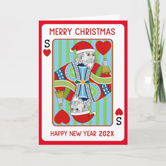 Kerstmis en een Happy-jaarkaart voor kerstmis Bedankkaart (Voorkant)