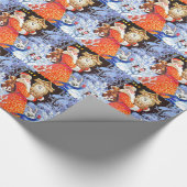 Kerstmis en feestelijke klok cadeaupapier (Hoek)
