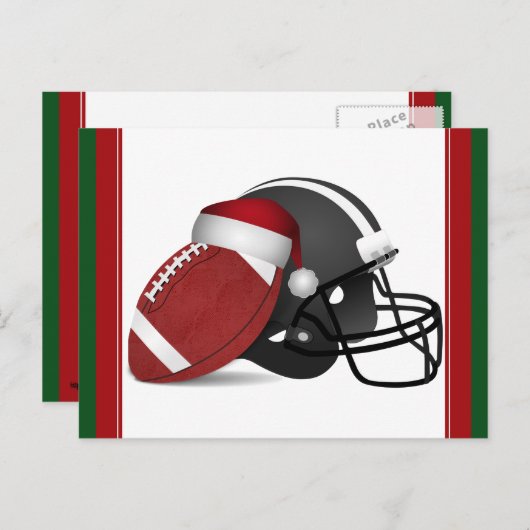 Kerstmis en Football Feestdagenkaart (Voorkant / Achterkant)