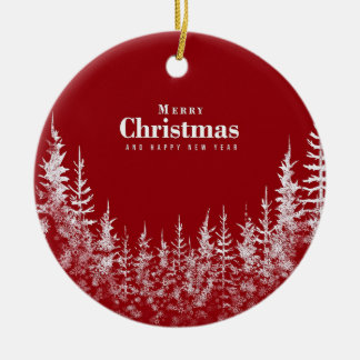 Kerstmis en gelukkig nieuwjaar kaart keramisch ornament