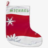 Kerstmis en gelukkig nieuwjaar! Monogram Grote Kerstsok (Voorkant)