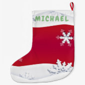 Kerstmis en gelukkig nieuwjaar! Monogram Grote Kerstsok (Achterkant)