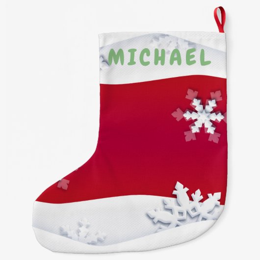 Kerstmis en gelukkig nieuwjaar! Monogram Grote Kerstsok (Achterkant)