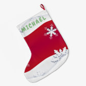 Kerstmis en gelukkig nieuwjaar! Monogram Grote Kerstsok (Achterkant (Hangend))