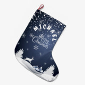 Kerstmis en gelukkig nieuwjaar! Monogram Grote Kerstsok (Voorkant (Hangend))