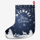 Kerstmis en gelukkig nieuwjaar! Monogram Grote Kerstsok (Achterkant)
