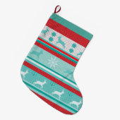 Kerstmis en gelukkig nieuwjaar! Noordse patroon Grote Kerstsok (Voorkant (Hangend))