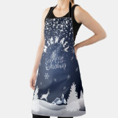 Kerstmis en Gelukkig Nieuwjaar! Wintermonogram Schort (Insitu)