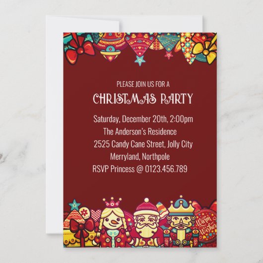 Kerstmis en Get-Together Party Kaart (Voorkant)