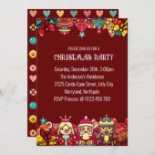 Kerstmis en Get-Together Party Kaart (Voorkant / Achterkant)