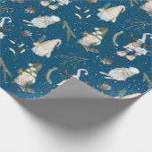 Kerstmis en gnomen cadeaupapier (Hoek)