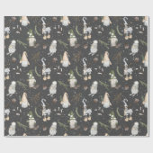 Kerstmis en gnomen cadeaupapier (Vlak)