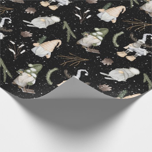 Kerstmis en gnomen cadeaupapier (Hoek)