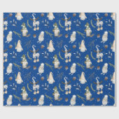 Kerstmis en gnomen cadeaupapier (Vlak)