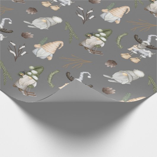 Kerstmis en gnomen cadeaupapier (Hoek)