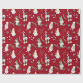 Kerstmis en gnomen cadeaupapier (Vlak)