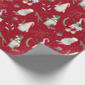 Kerstmis en gnomen cadeaupapier (Hoek)