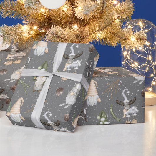 Kerstmis en gnomen cadeaupapier (Feestdagen)