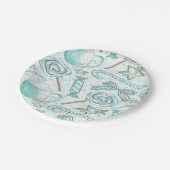 Kerstmis en Gold Hot Cocaca-Snoep Papieren Bordje (Gekanteld)