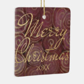 Kerstmis en goud keramisch ornament (Rechts)