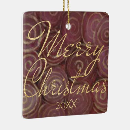 Kerstmis en goud keramisch ornament (Rechts)