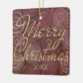 Kerstmis en goud keramisch ornament (Links)