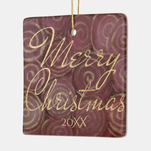 Kerstmis en goud keramisch ornament (Links)