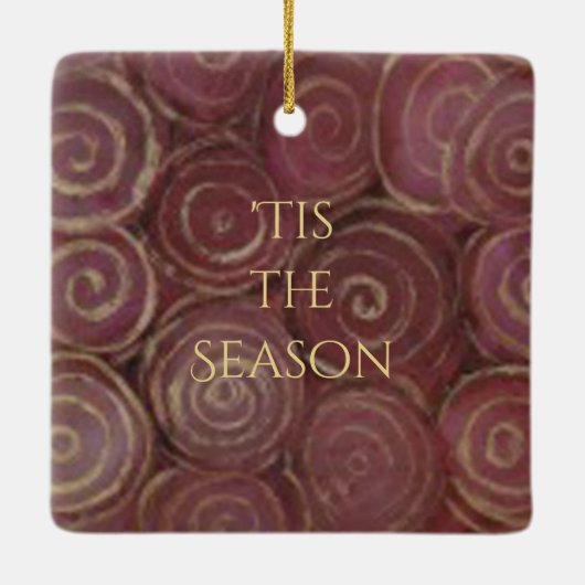 Kerstmis en goud keramisch ornament (Achterkant)