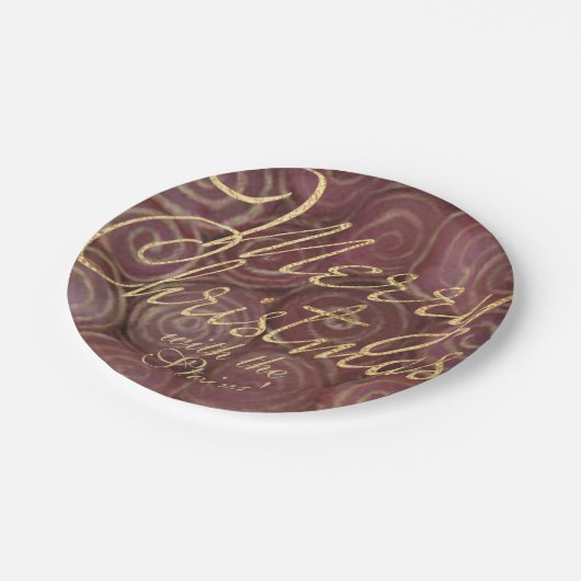 Kerstmis en goud papieren bordje (Gekanteld)