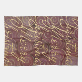 Kerstmis en goud theedoek