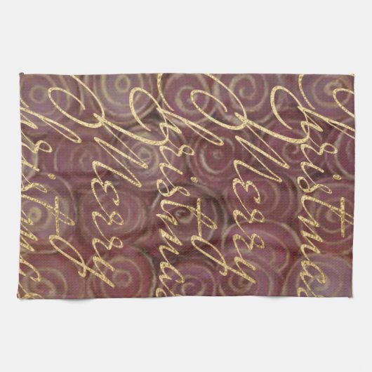 Kerstmis en goud theedoek (Horizontaal)