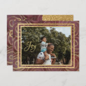 Kerstmis en goud uitnodiging briefkaart (Voorkant / Achterkant)